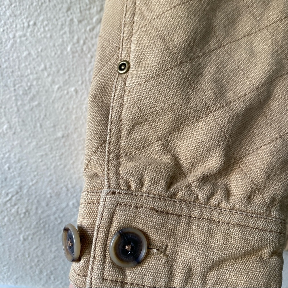 Pendleton Tan Quilted Jacket Coat with Buttons, Size SML - Picture 6 of 14